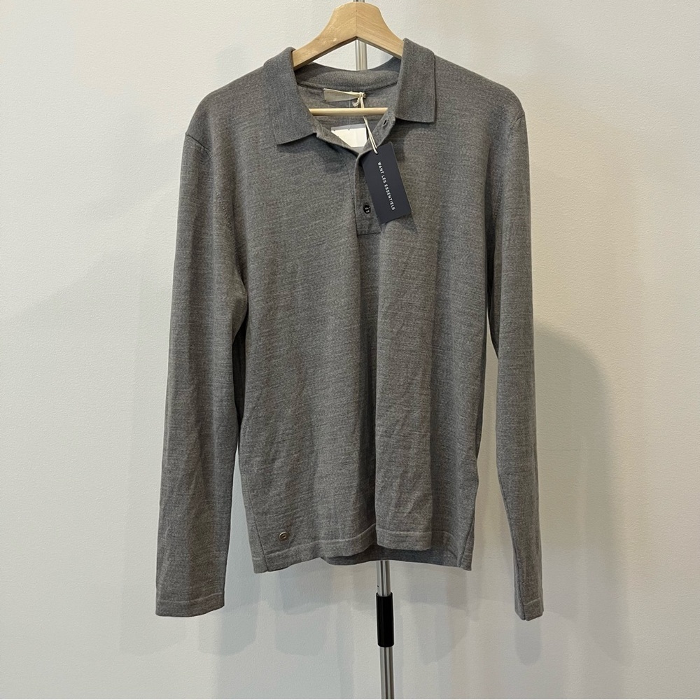 NWT Want Les Essentiels Unisex Cashmere Wool Long Sleeves Polo Top